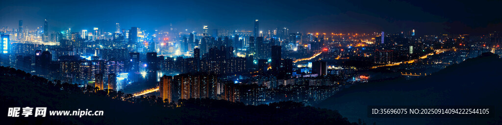 城市夜景俯瞰圖