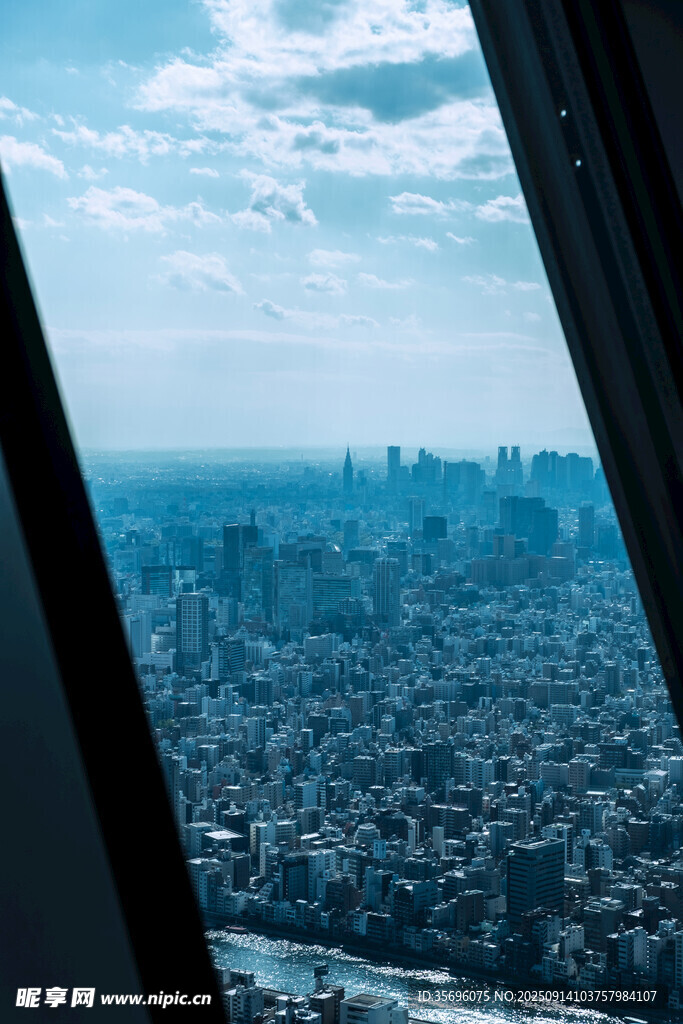 高空俯瞰繁華都市景象