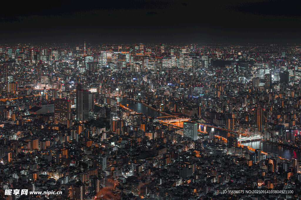 璀璨都市夜景俯瞰