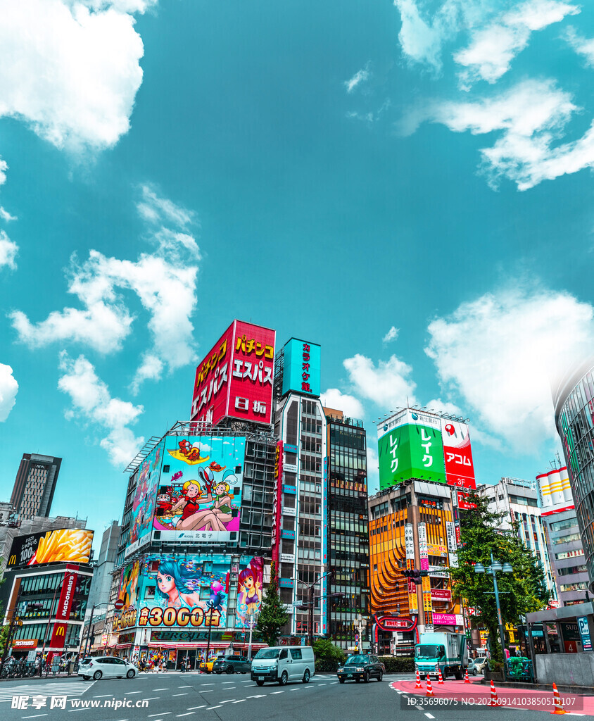 繁華都市商業(yè)街絢麗景象