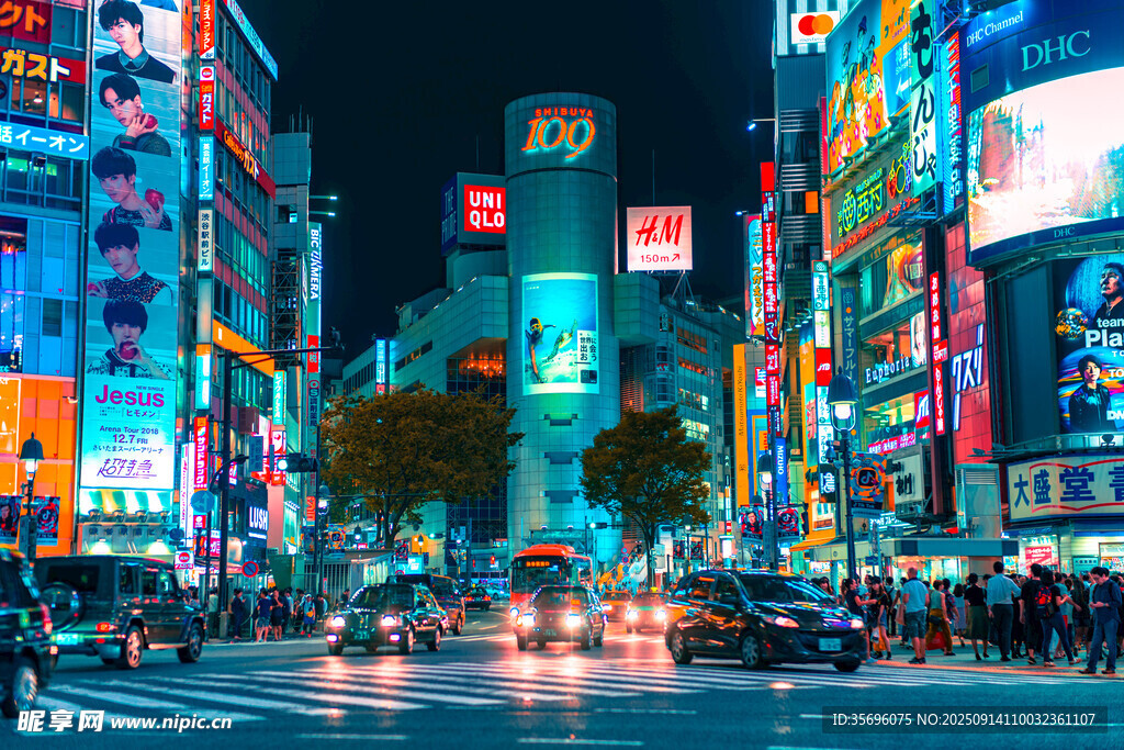 繁華都市夜景街頭