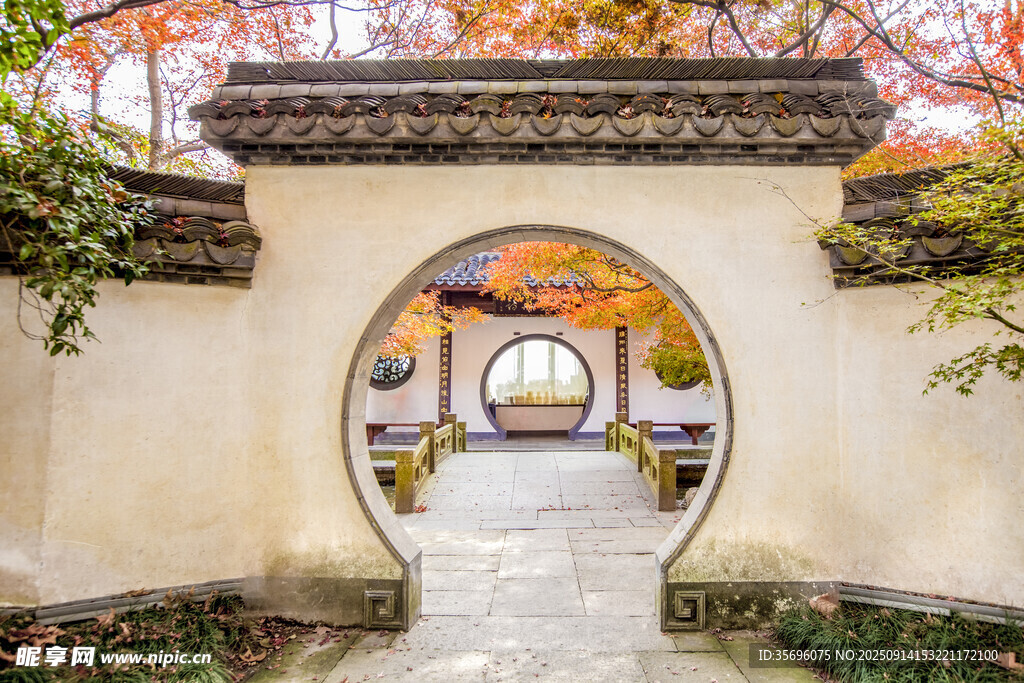 江南古建筑園門門洞
