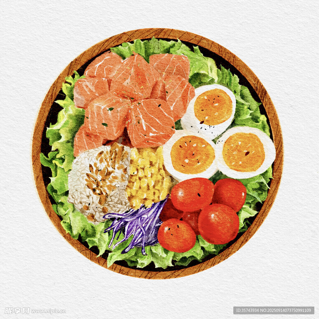 美味營養(yǎng)的三文魚蔬菜沙拉