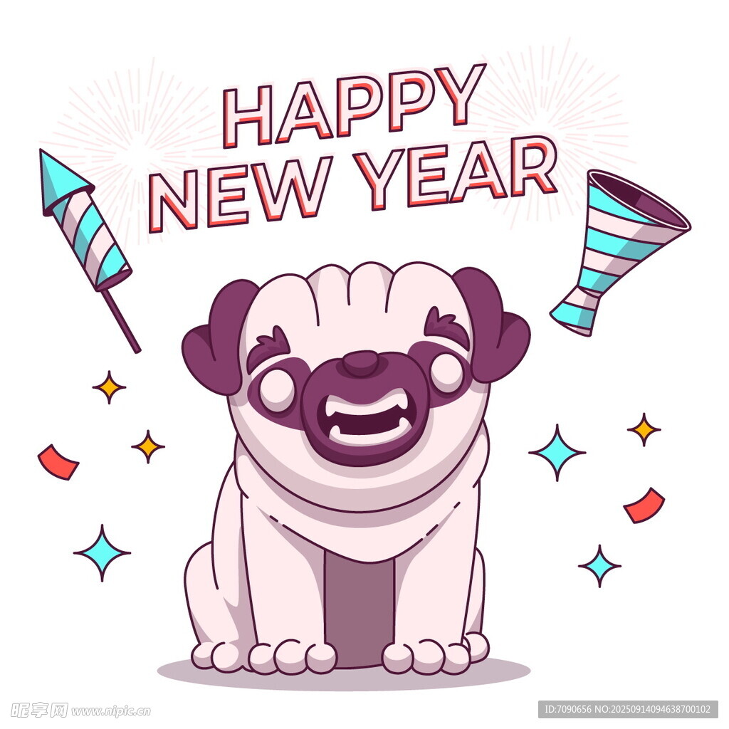 新年哈巴狗賀圖