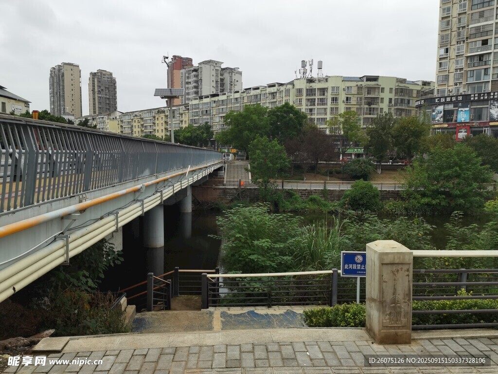 城市橋梁與周邊建筑景觀