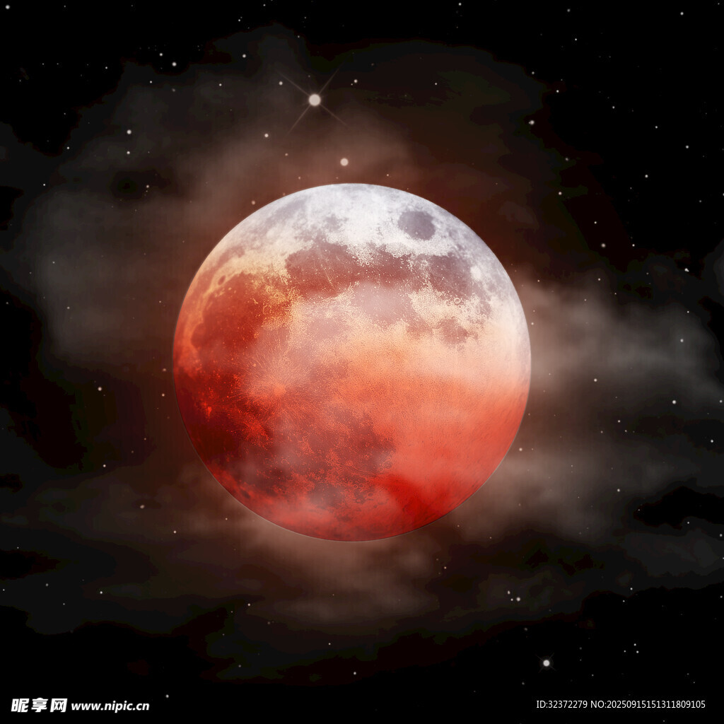 月亮高懸于夜空