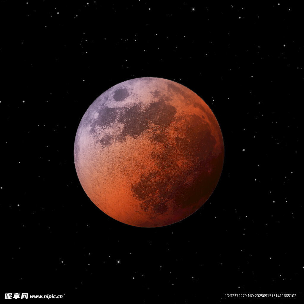 血月高懸于星空