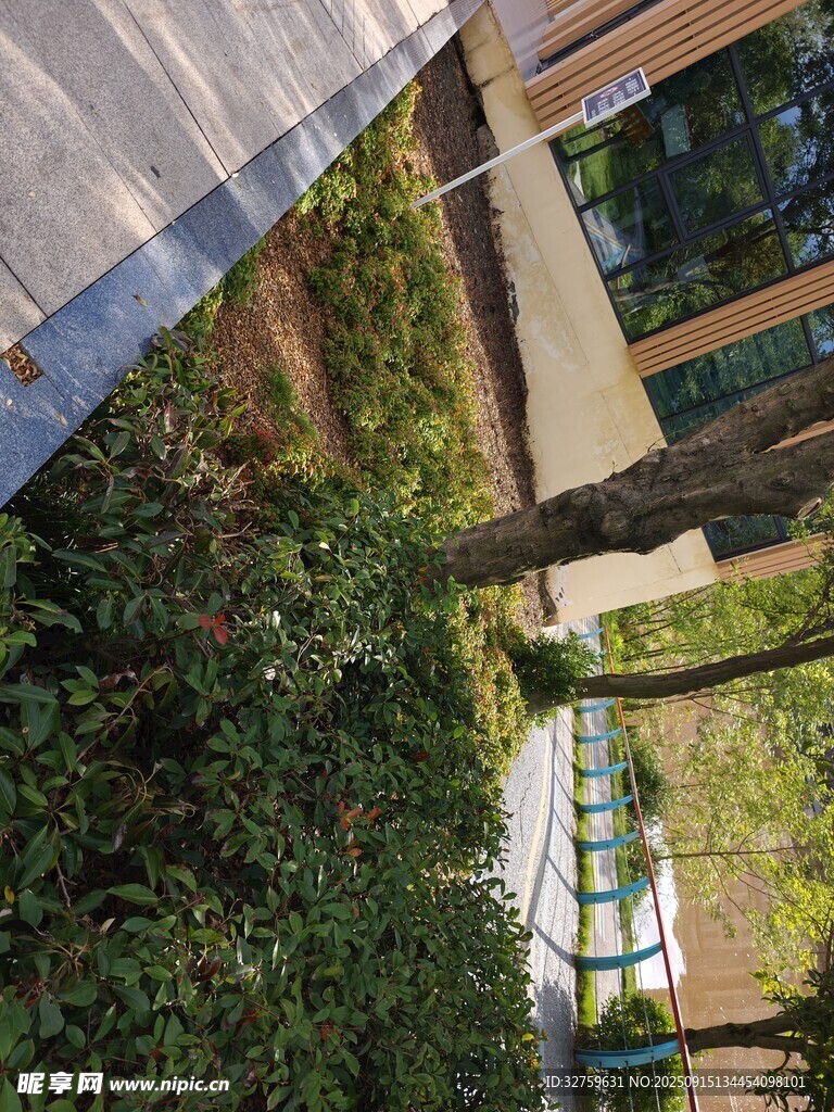 戶外綠植環(huán)繞的建筑景觀