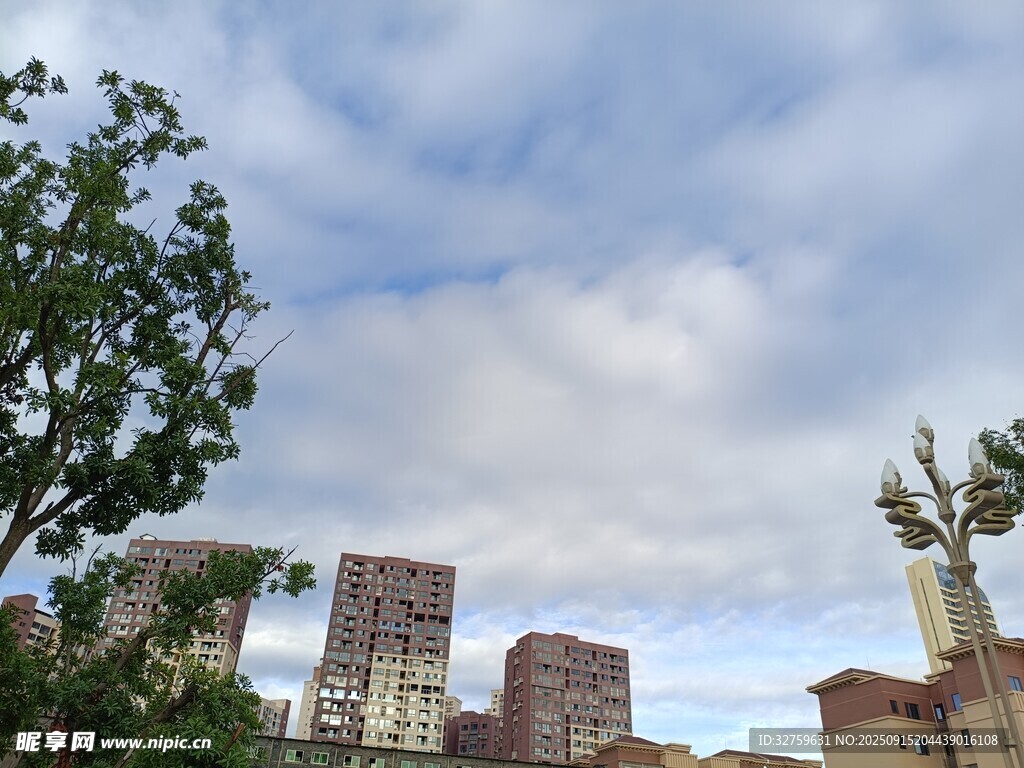 城市天際線與綠樹藍(lán)天