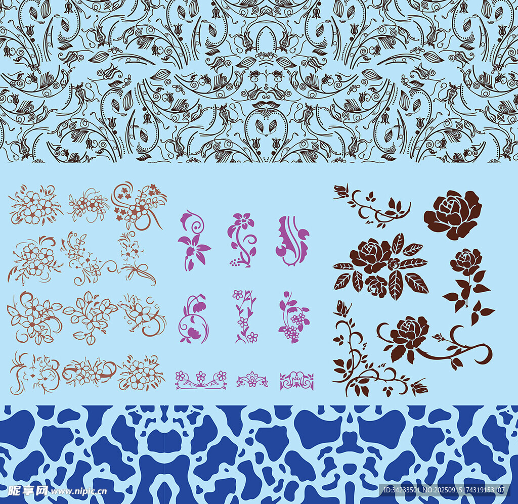 精美多樣刺繡圖案素材