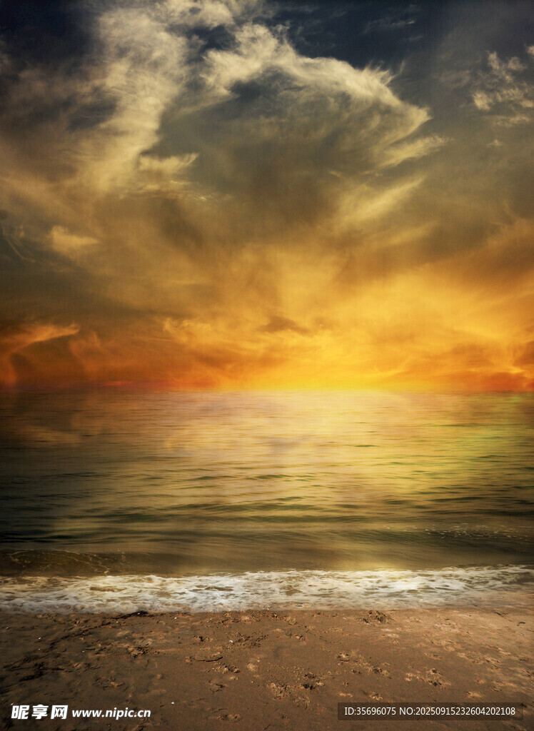 海邊壯麗日落美景