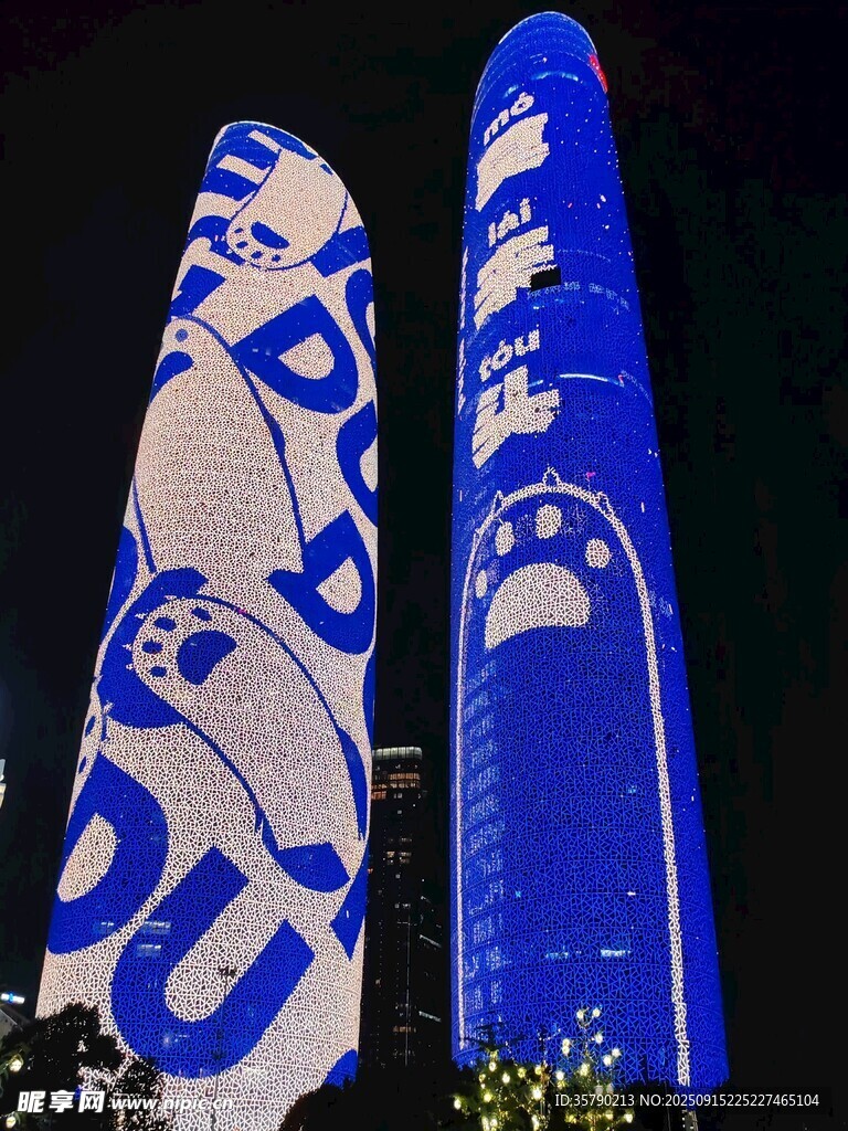 藍(lán)白花紋滑雪板展示