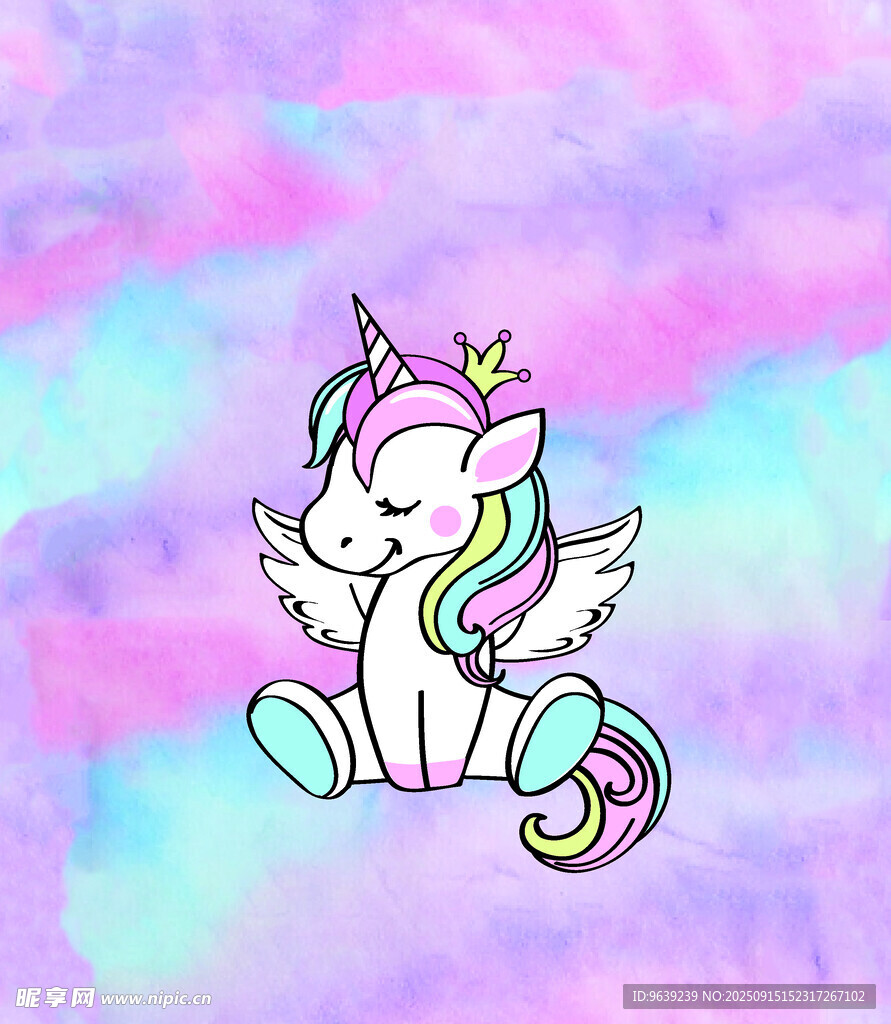 可愛獨角獸插畫