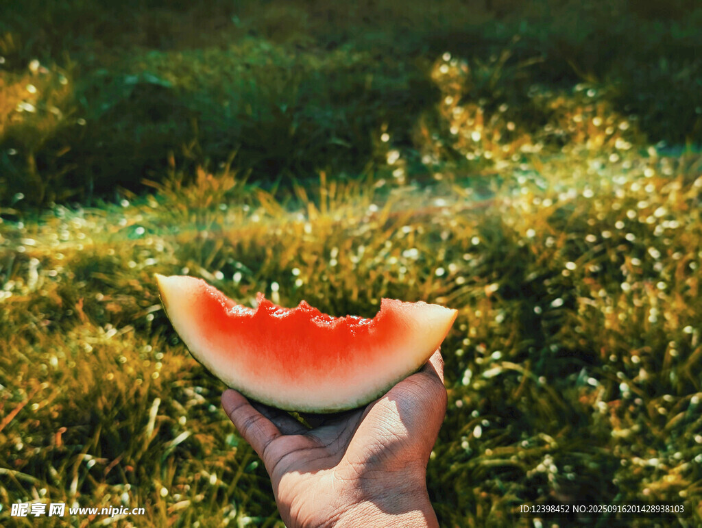 手中的夏日美味西瓜