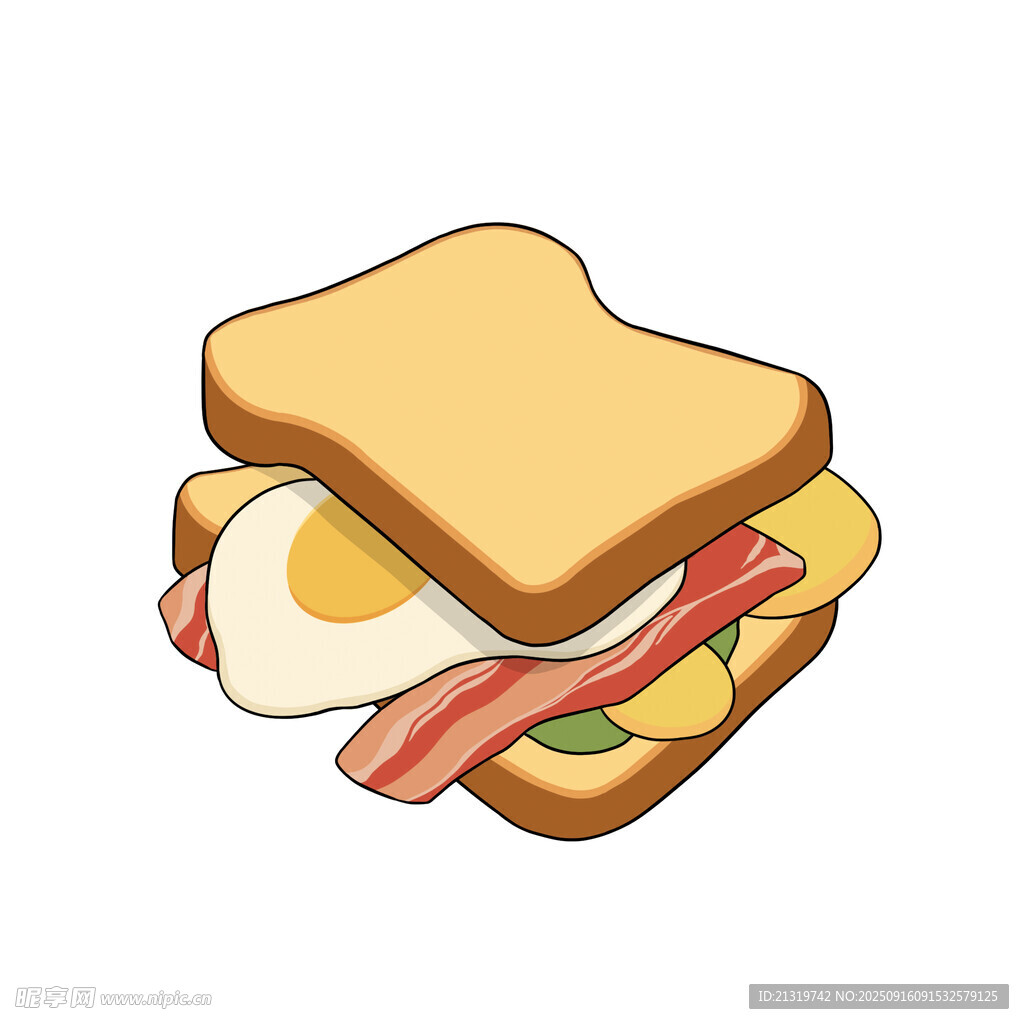 三明治插畫素材