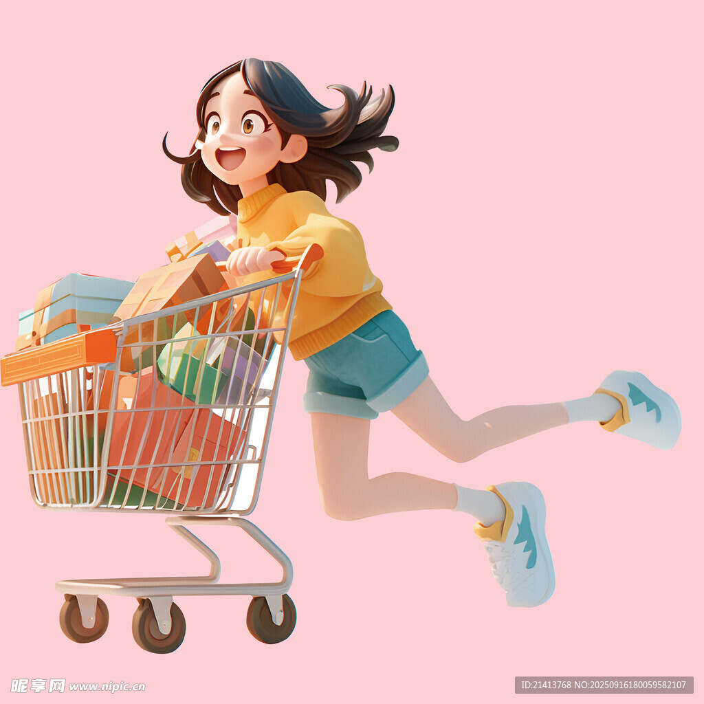 女孩購物車