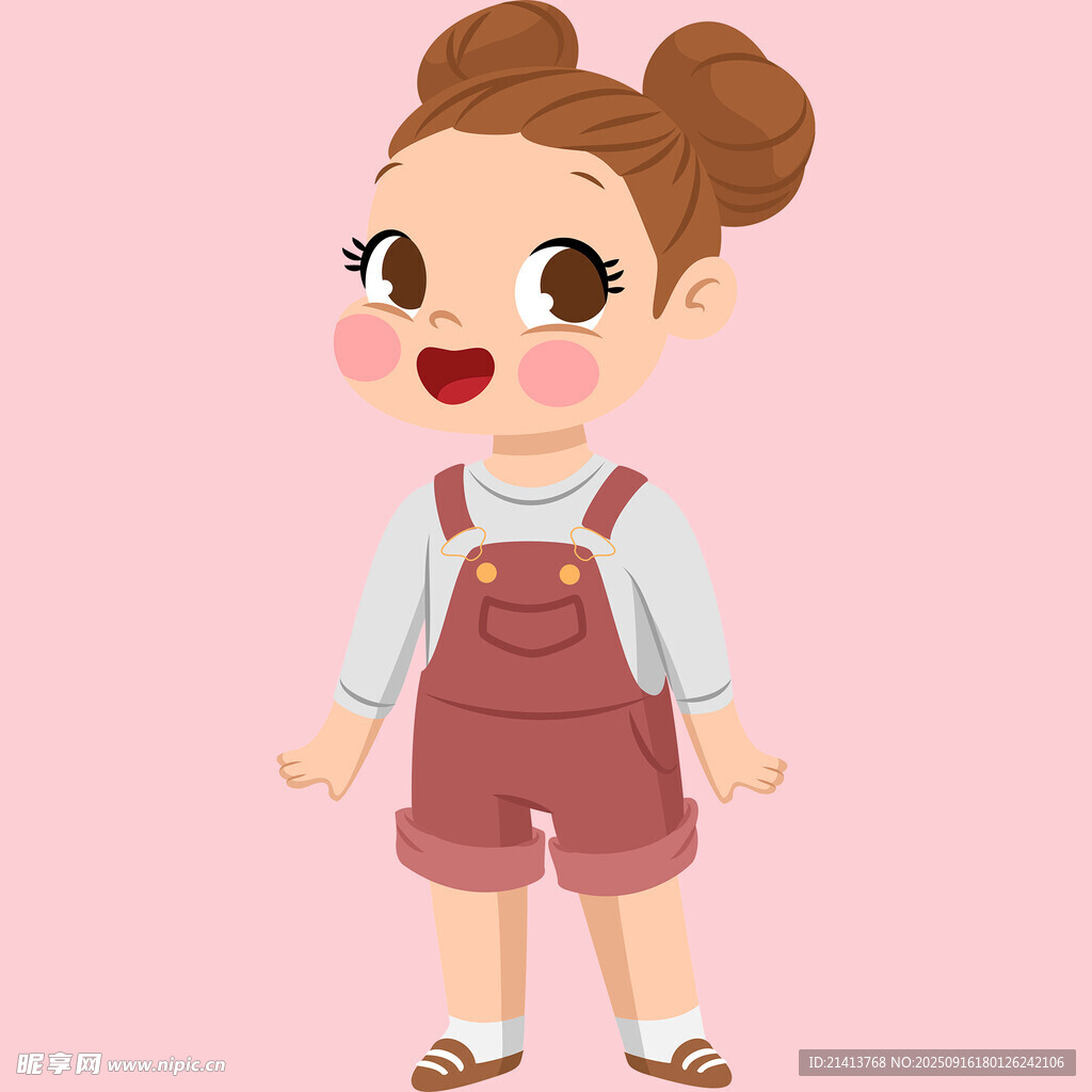 小女孩雙丸子頭