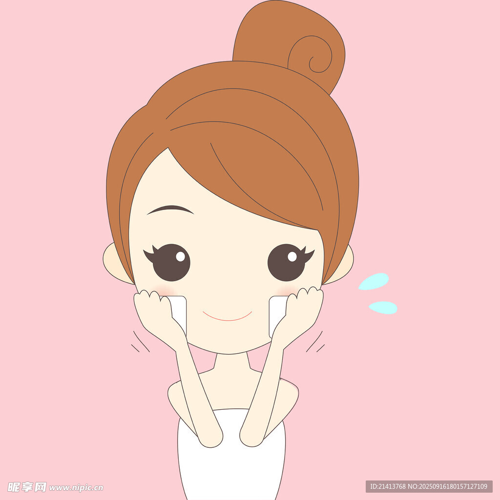 女孩洗臉
