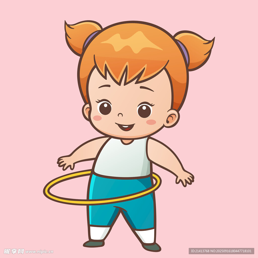 小女孩呼啦圈