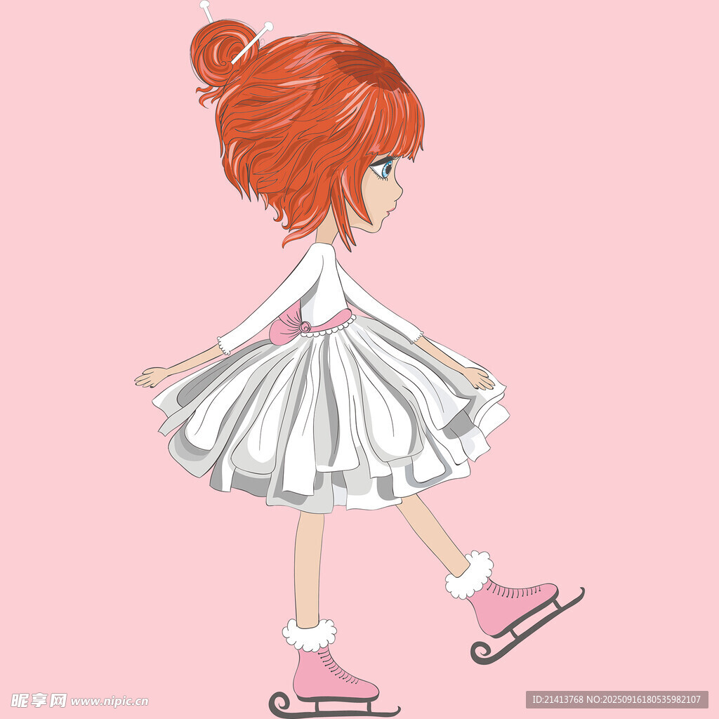 紅發(fā)女孩滑冰