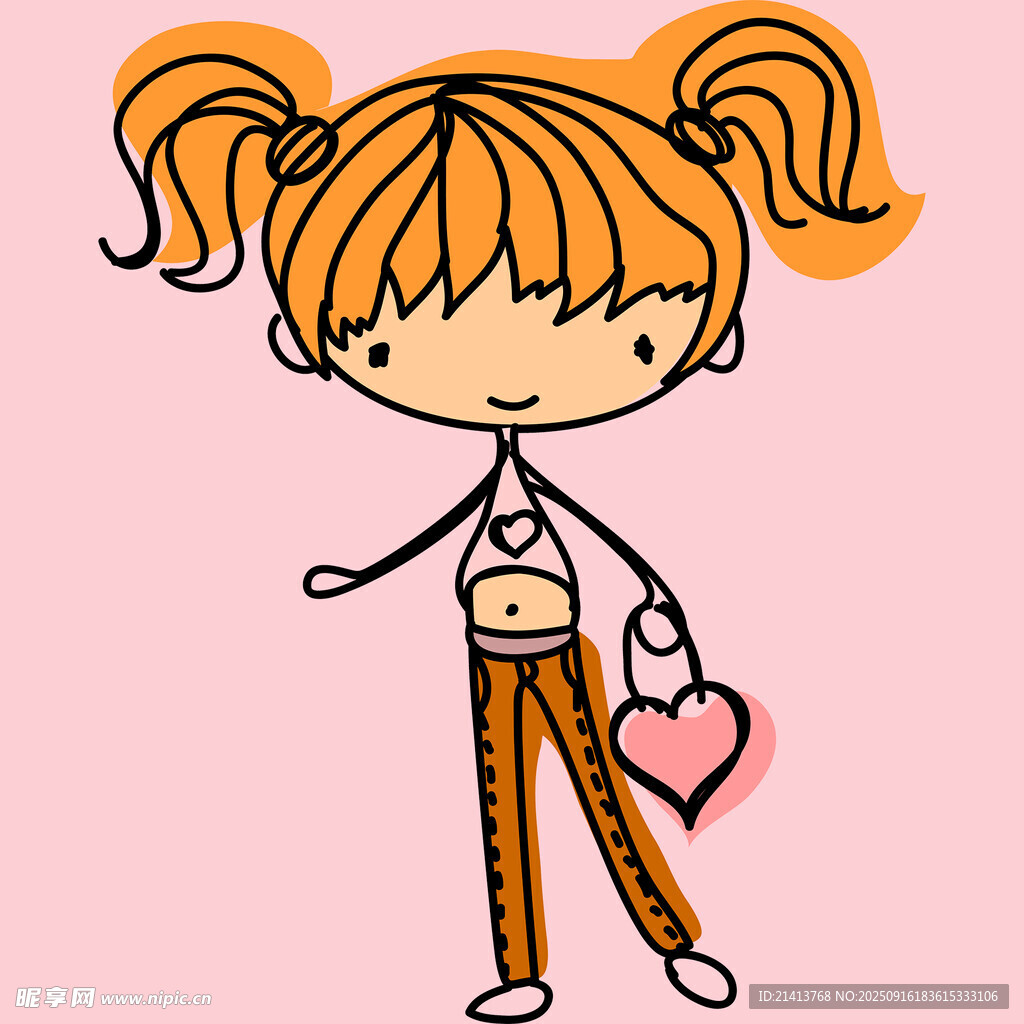 雙馬尾卡通女孩