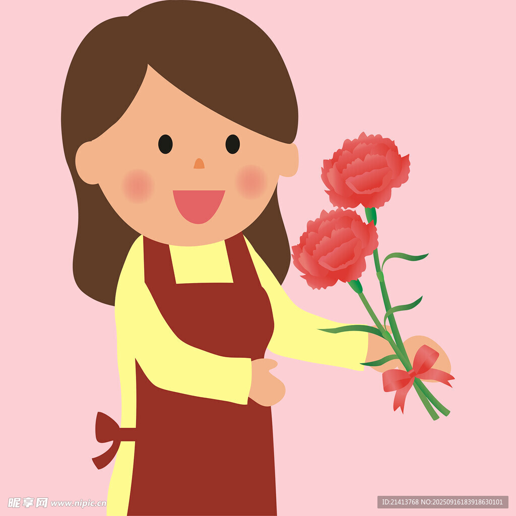 女孩康乃馨
