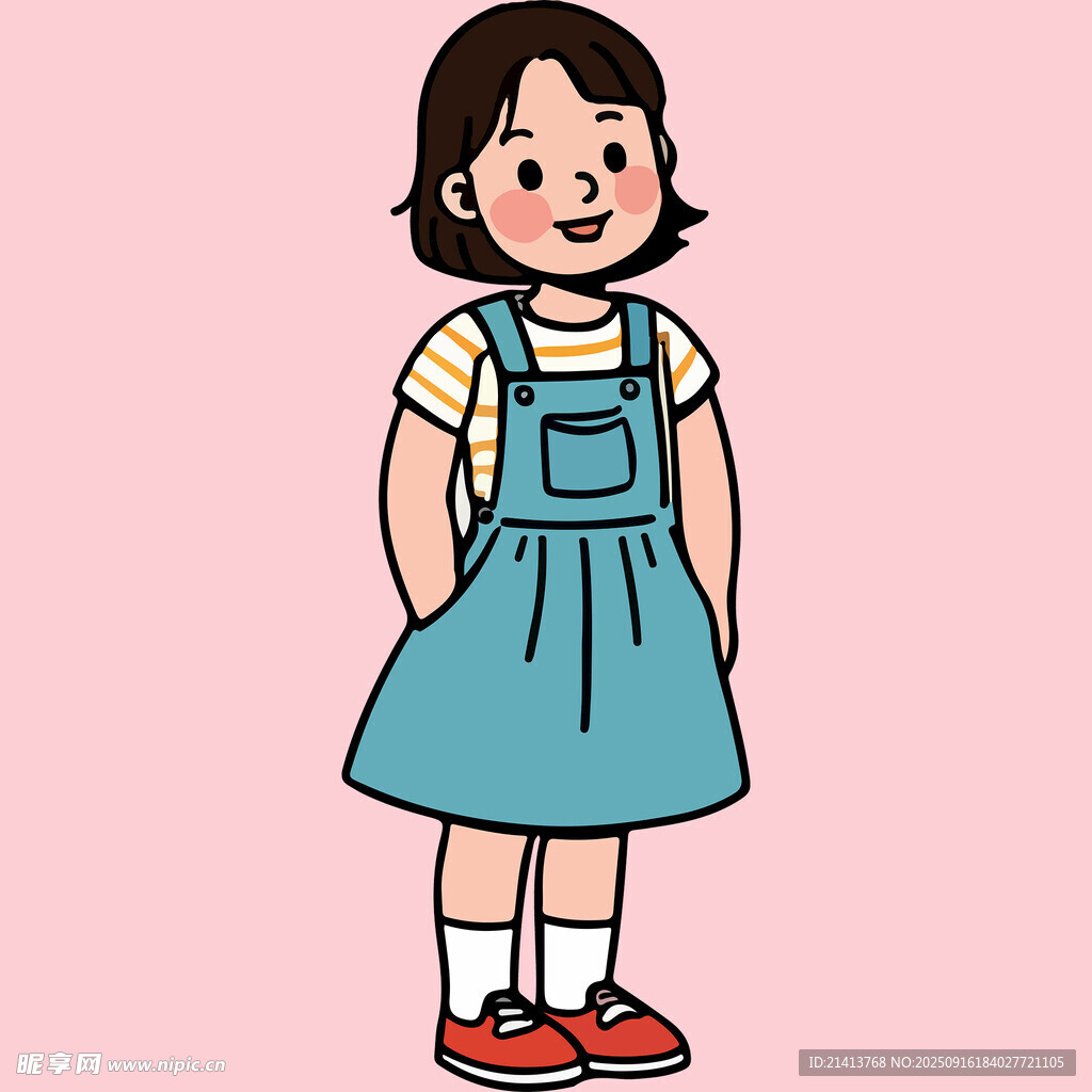 小女孩背帶裙