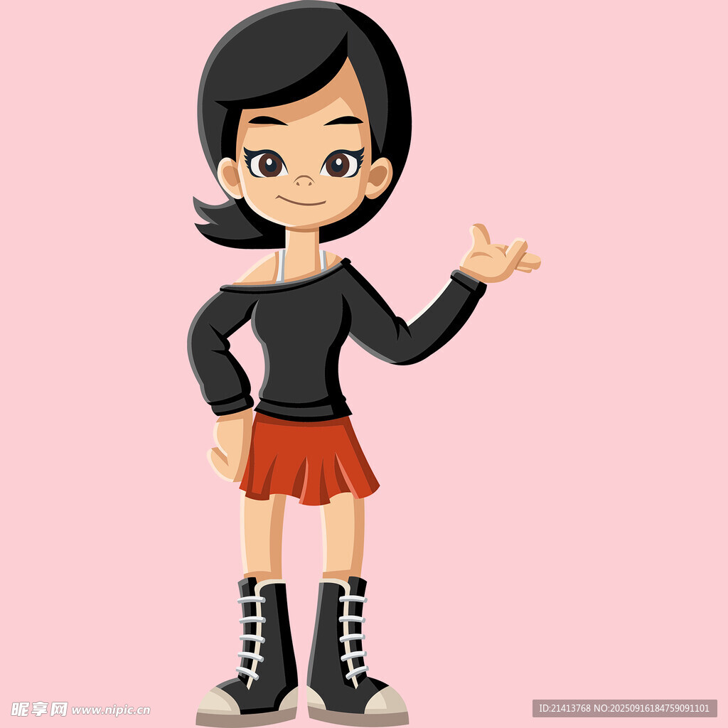 俏皮女孩擺姿勢