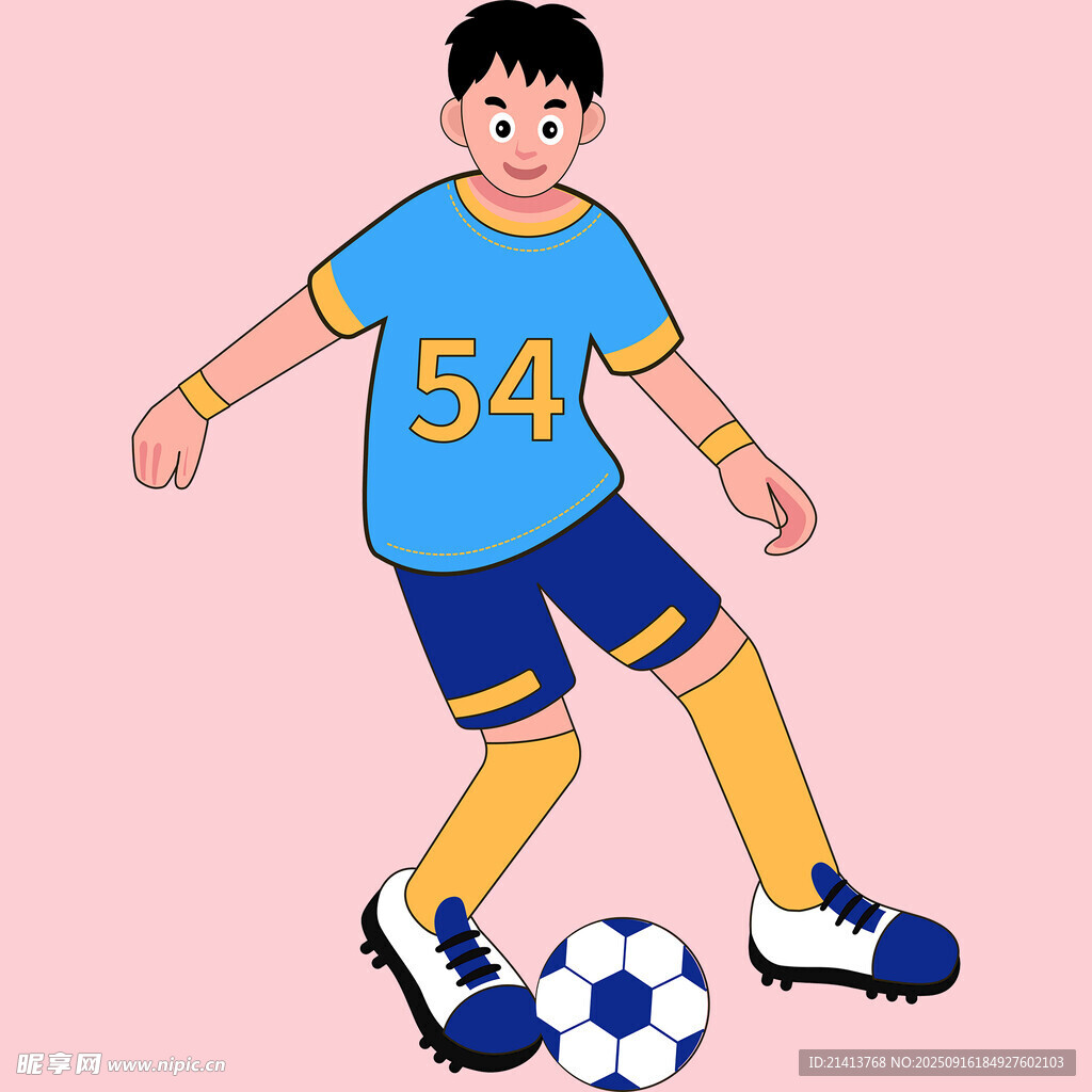 踢足球的活力少年