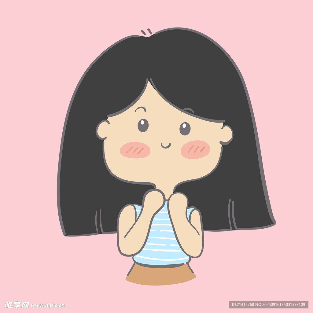 可愛女孩雙手合十