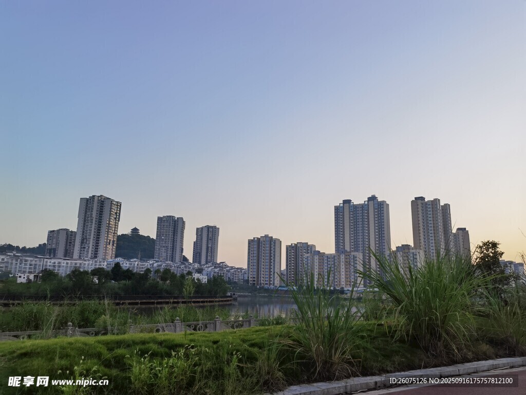 城市天際線與綠植景觀