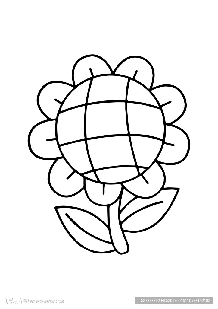 手繪簡約花朵圖案