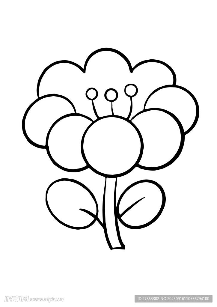 簡約線條花朵圖案
