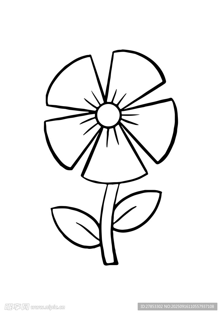 手繪簡約花朵圖案
