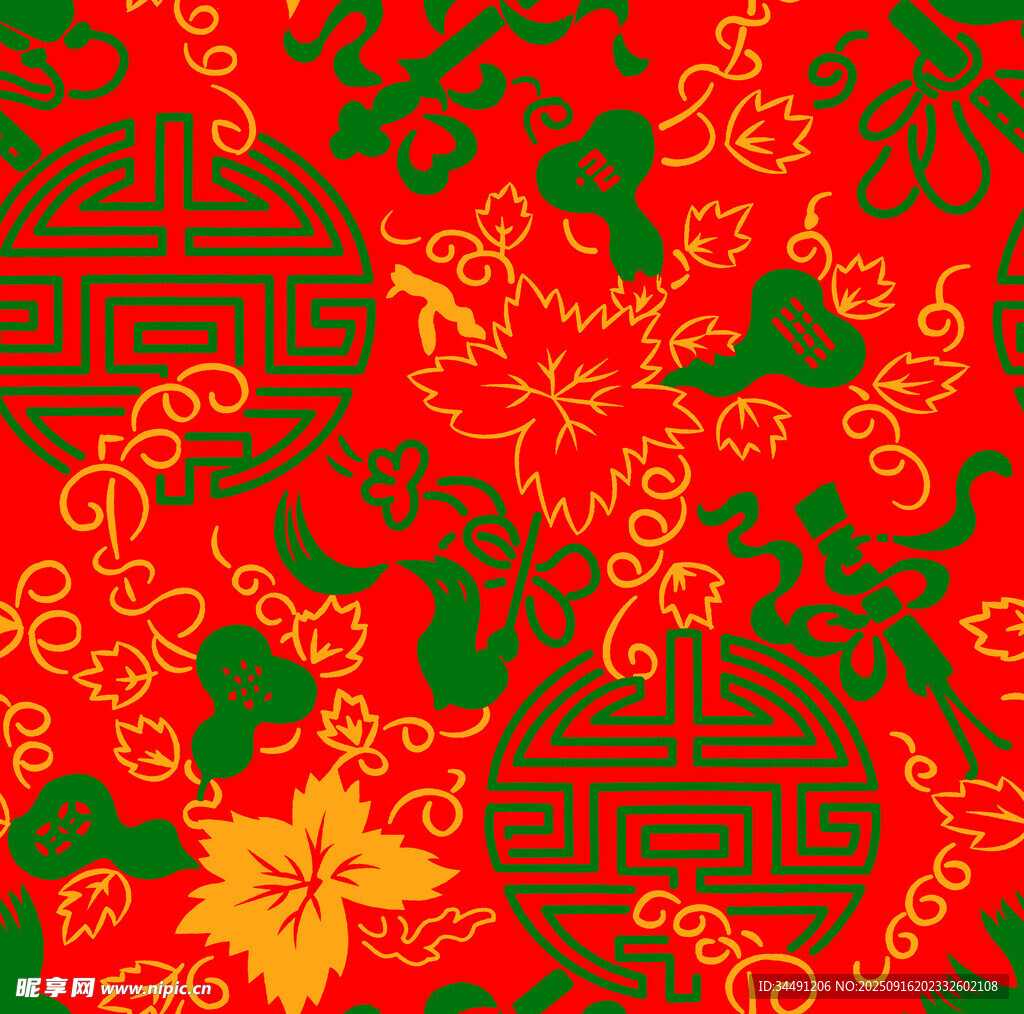 中式傳統(tǒng)喜慶花紋圖案