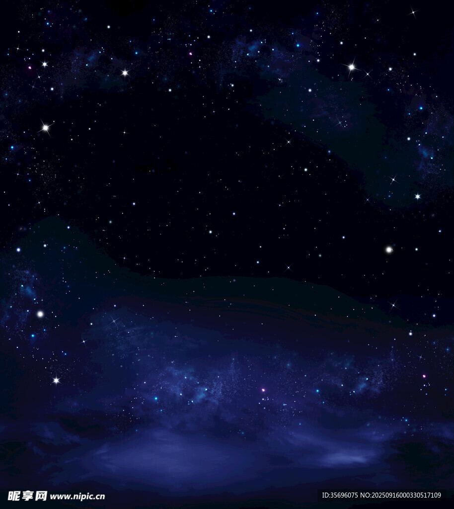夢幻星空夜景圖