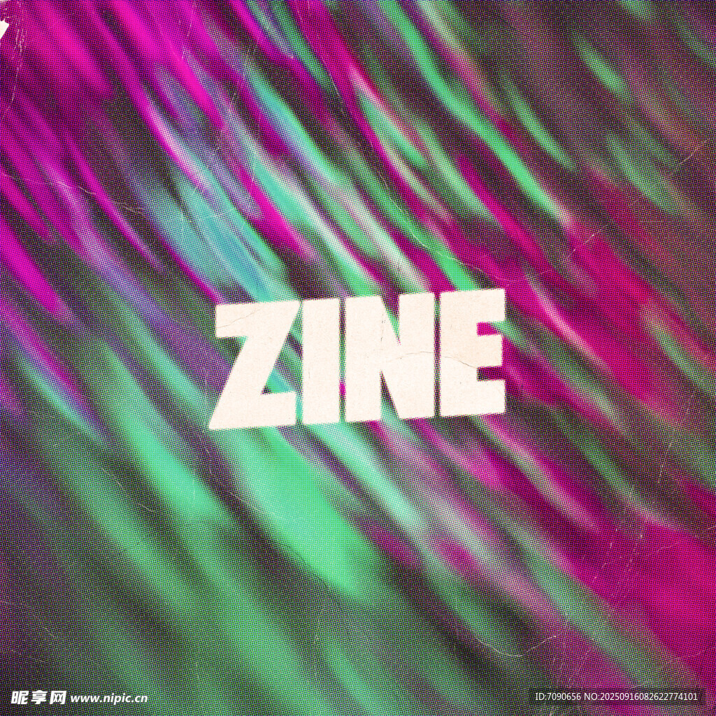 炫彩背景中的ZINE字樣