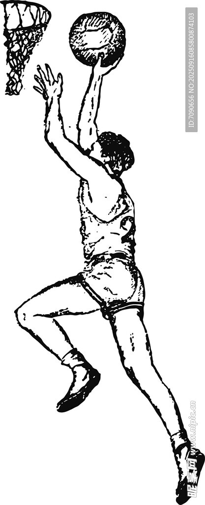 籃球運動員躍起投籃瞬間