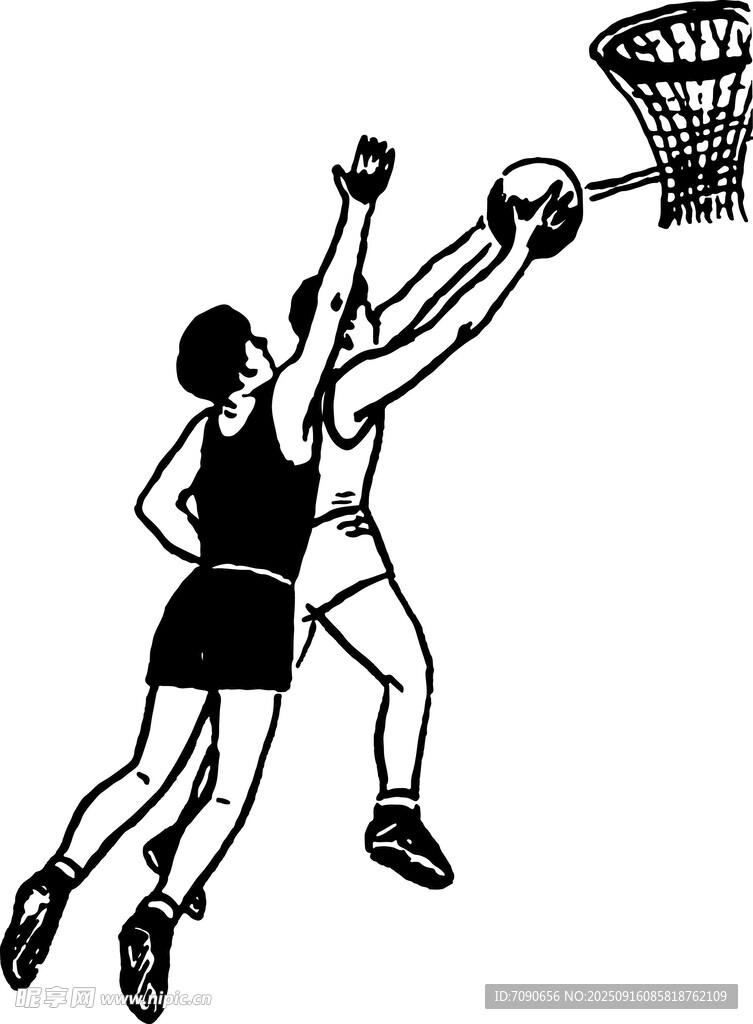 籃球運動員激烈對抗瞬間