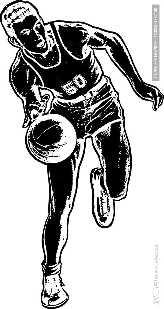 籃球運(yùn)動(dòng)員奔跑持球瞬間