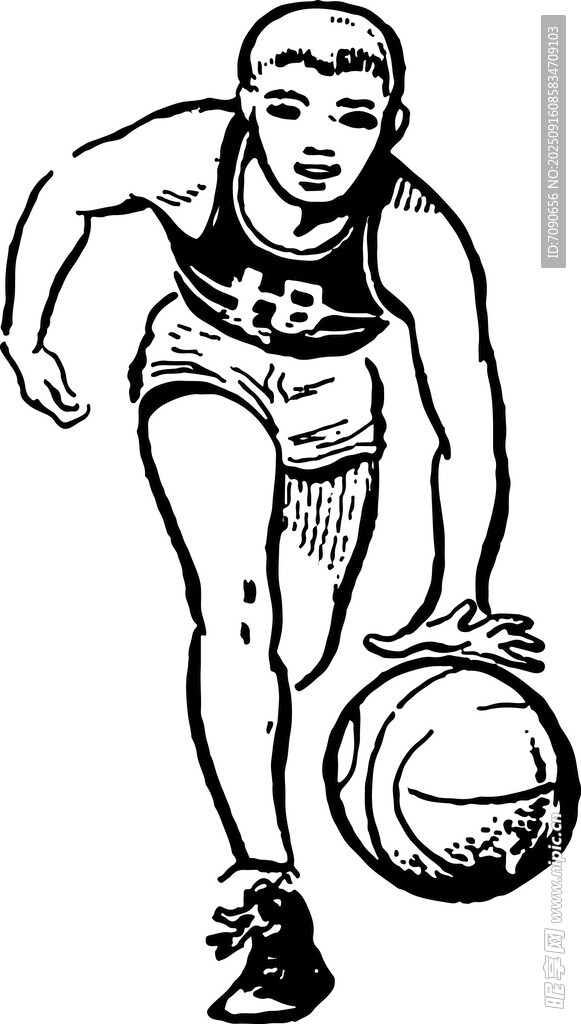 籃球運動員運球瞬間