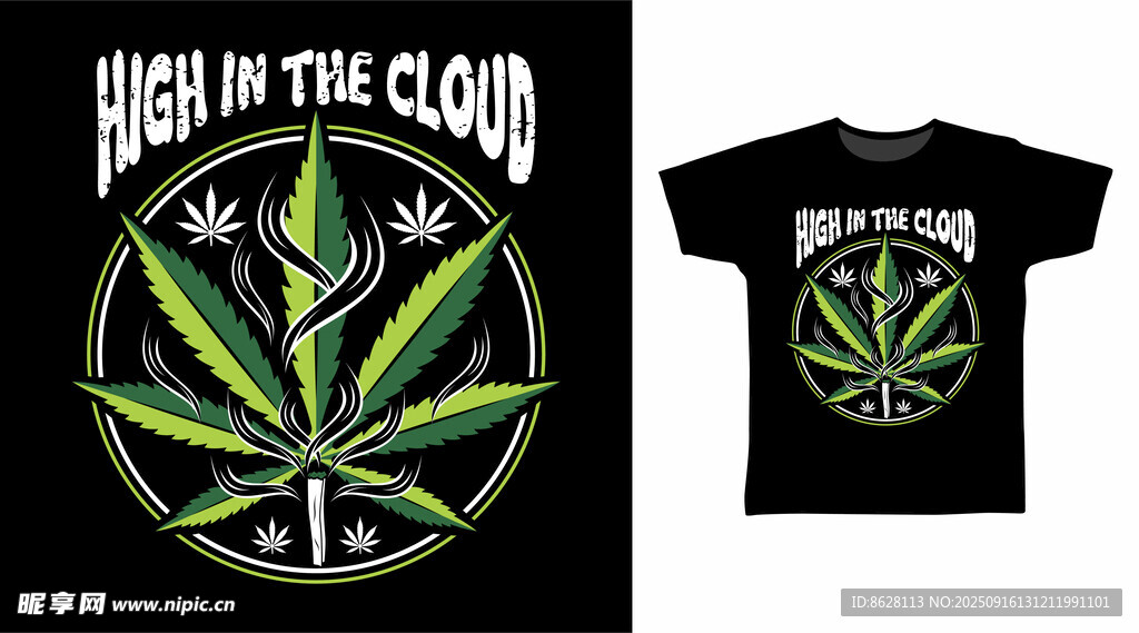 大麻主題T恤圖案展示