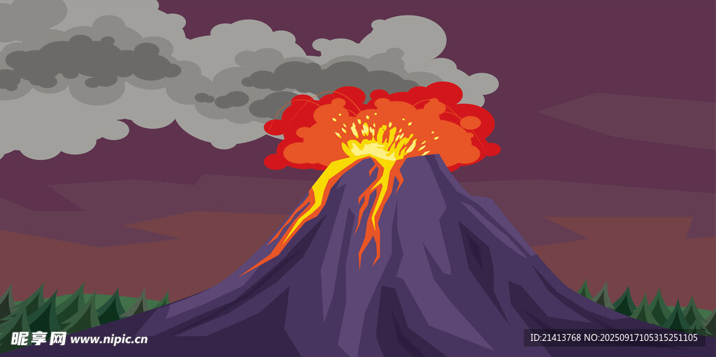火山噴發(fā)壯麗景象