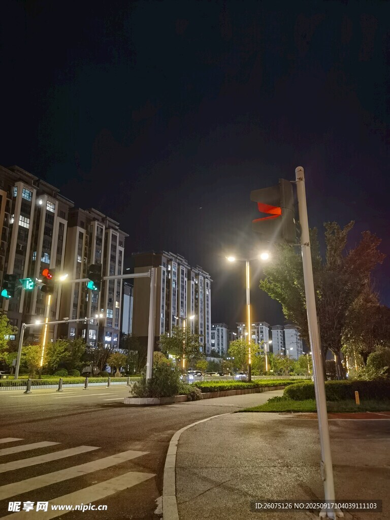 城市夜晚街道交通景象