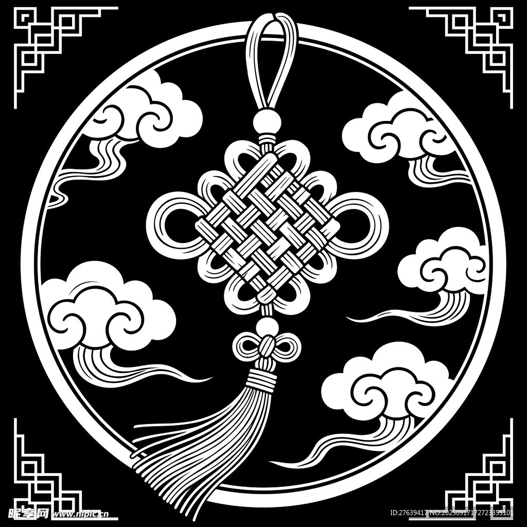 中式傳統(tǒng)中國(guó)結(jié)圖案設(shè)計(jì)