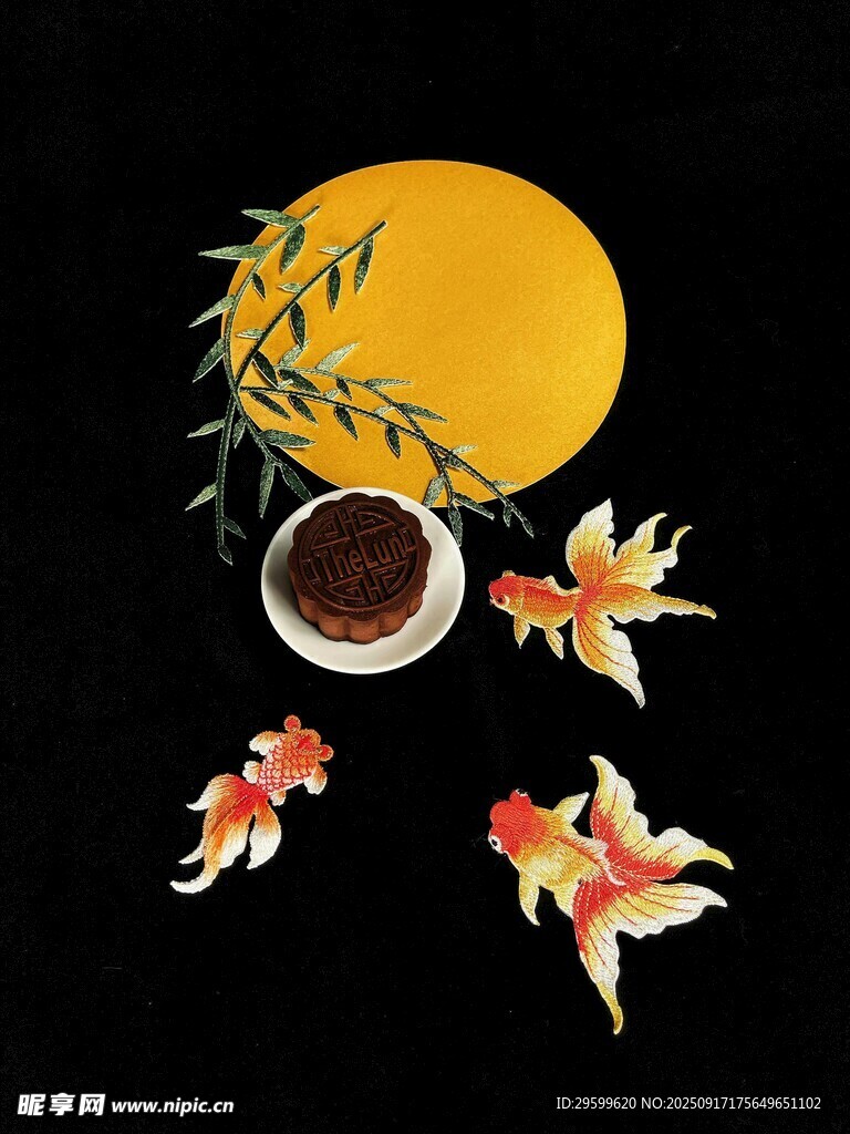月夜賞魚品茶圖