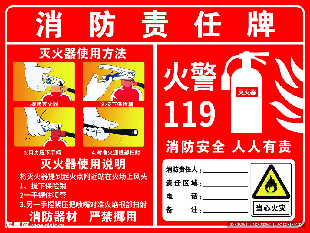 消防責(zé)任牌及火警標(biāo)識(shí)