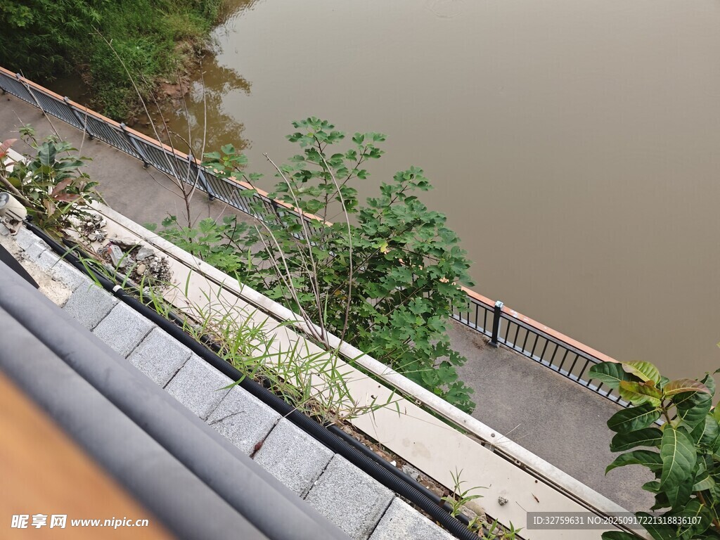 河畔綠植環(huán)繞的觀景平臺(tái)
