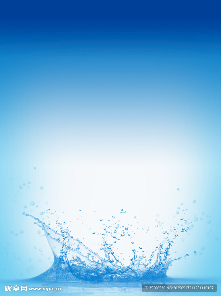 水源 藍(lán)色水花飛濺  