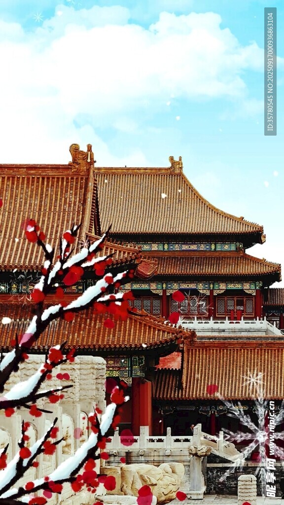 故宮春色繁花映古建筑
